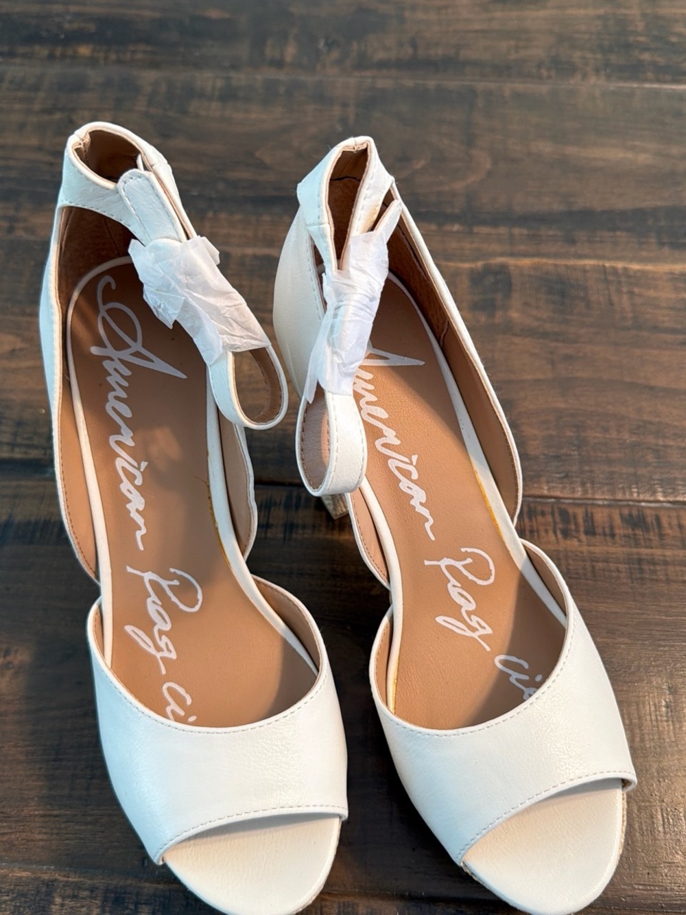 American Rag Cream Open-Toe Ankle Strap Heels